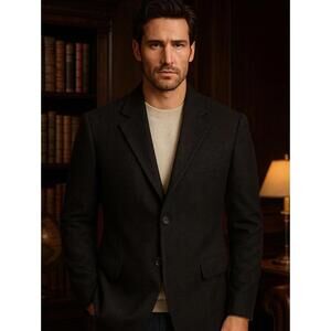 Gianfranco Ruffini Italy Cashmere Blend Blazer Mens Sz 42R Gray Wool Sport Coat